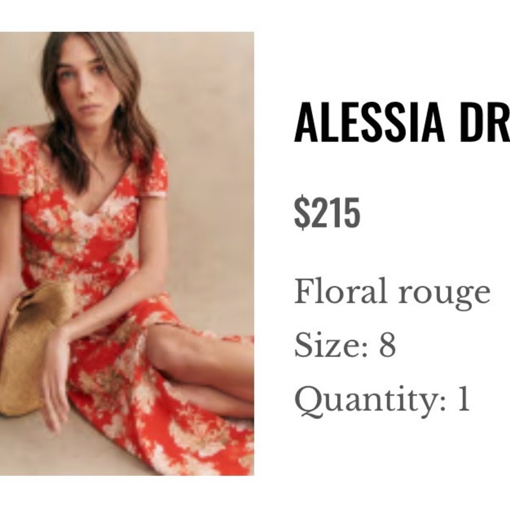 Alessia Red Floral Midi Dress